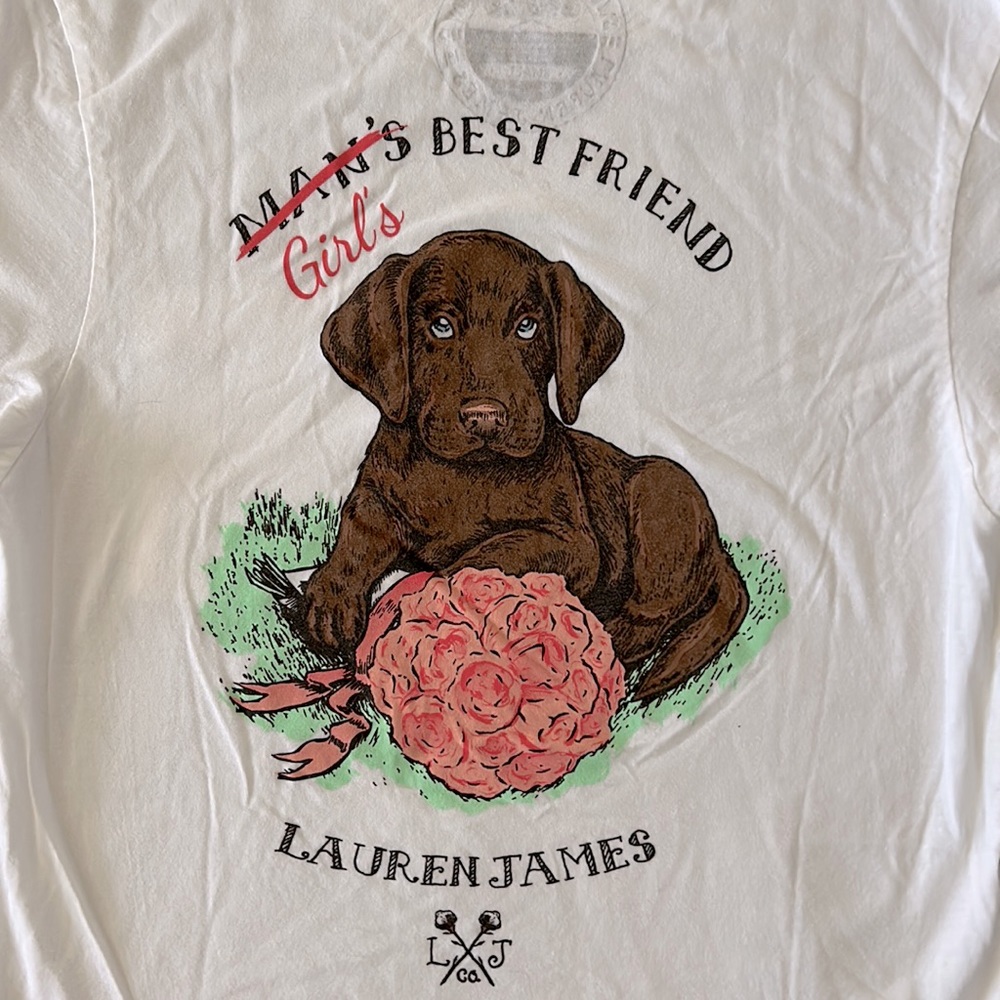 Lauren James Girl’s Best Friend Pocket Tee Size Small